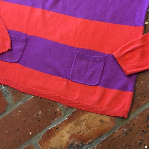 Ann Taylor LOFT Long Sleeve Color Block Zip Back Lightweight Sweater szM - Picture 3 of 12